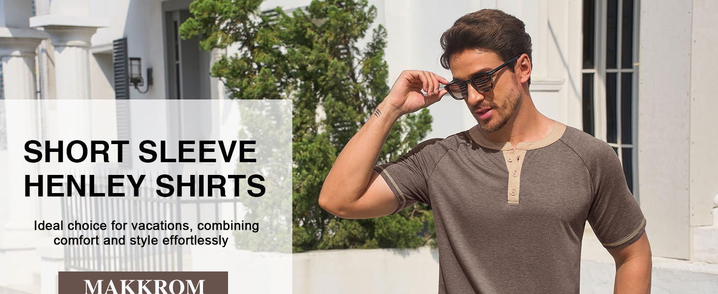 camisas henley de verano para hombre