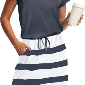 Vestidos de verano para mujer 2025 con cuello en V, mini vestidos casuales, OFEEFAN