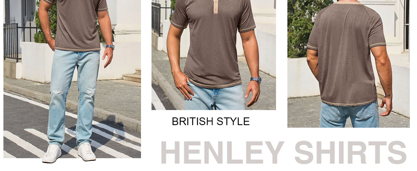 camisas Henley para hombre