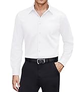 J.VER Men's Dress Shirts Cotton Stretch Long Sleeve Solid Formal Shirt Business Stain Shield Casu...